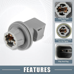 new License Plate Light Socket F37Z-13550-A Wiring Harness Plug Connectors Grey 07FC0E-D4 - KOEEK