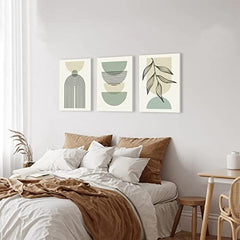 new Sage Green Boho Wall Art Set of 3, 12x16 Inch with frame, Modern boho 07FC0E-D4 - KOEEK