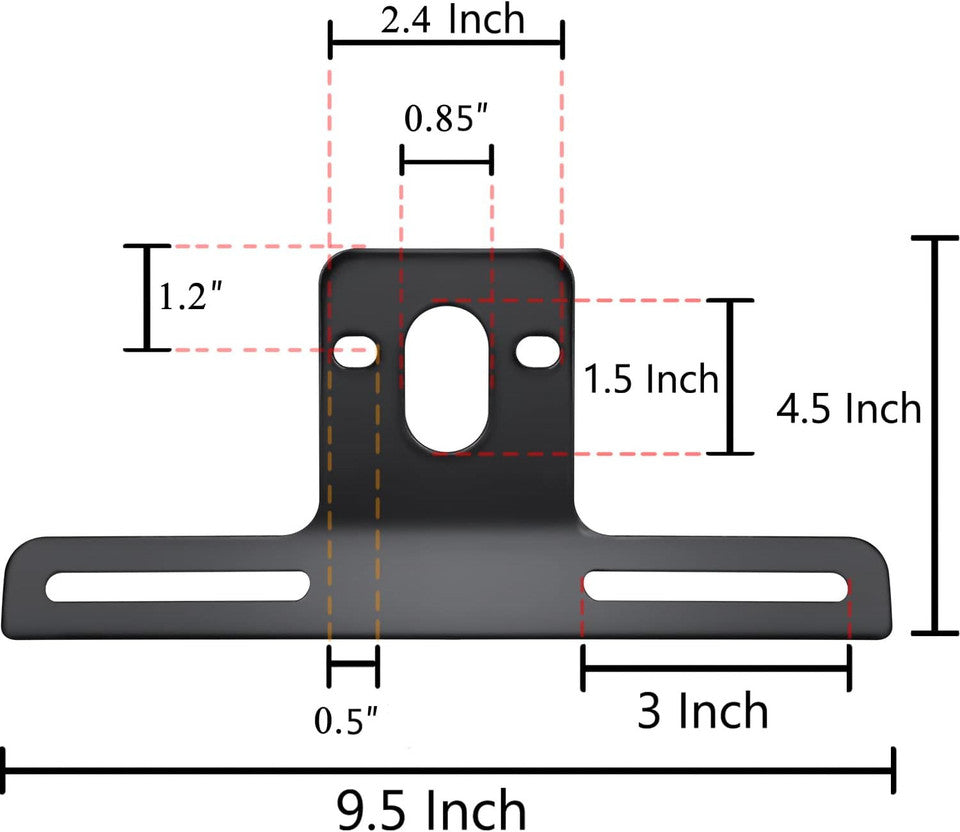 new Steel Heavy Duty License Plate Holder Bracket and Light Mount for Black 07FC0E-D4 - KOEEK