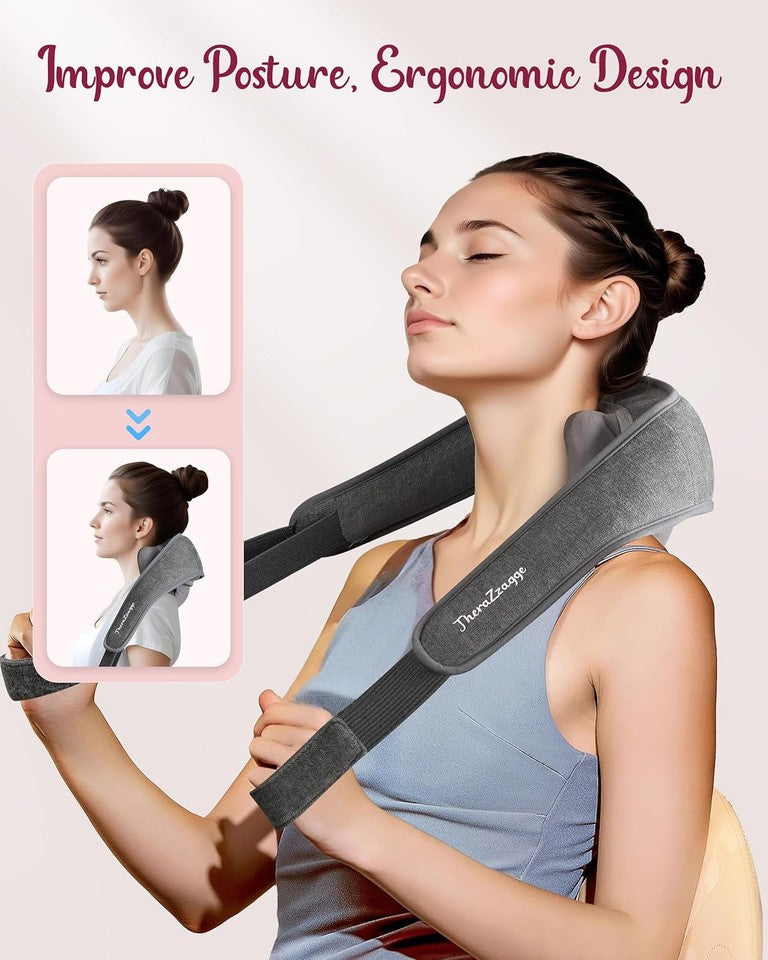 new Neck Massager with Heat, 6D Cordless Shoulder for Pain Grey 07FC0E-D4 - KOEEK