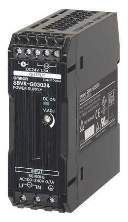 ny Omron S8vk-G03024 DC strømforsyning, 100/240V AC, 24V DC, 30W, 1,3A, Din Rail