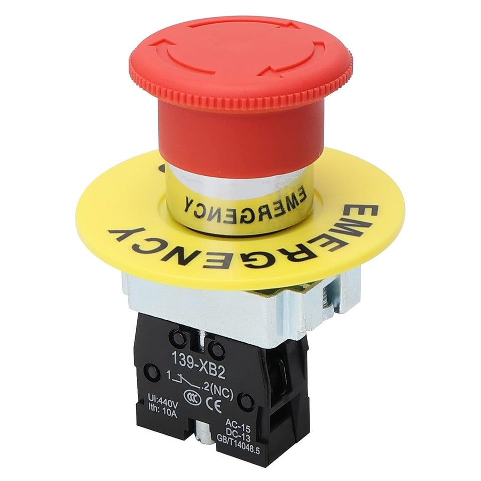 new STARELO 22MM 1NC Red Mushroom Emergency Stop Latching Push Button Switch... STARELO - KOEEK