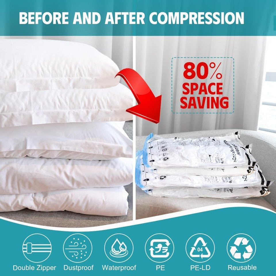 new 6 Pack Vacuum Storage Bags, Seal Bags for 6 COMBO, transparent