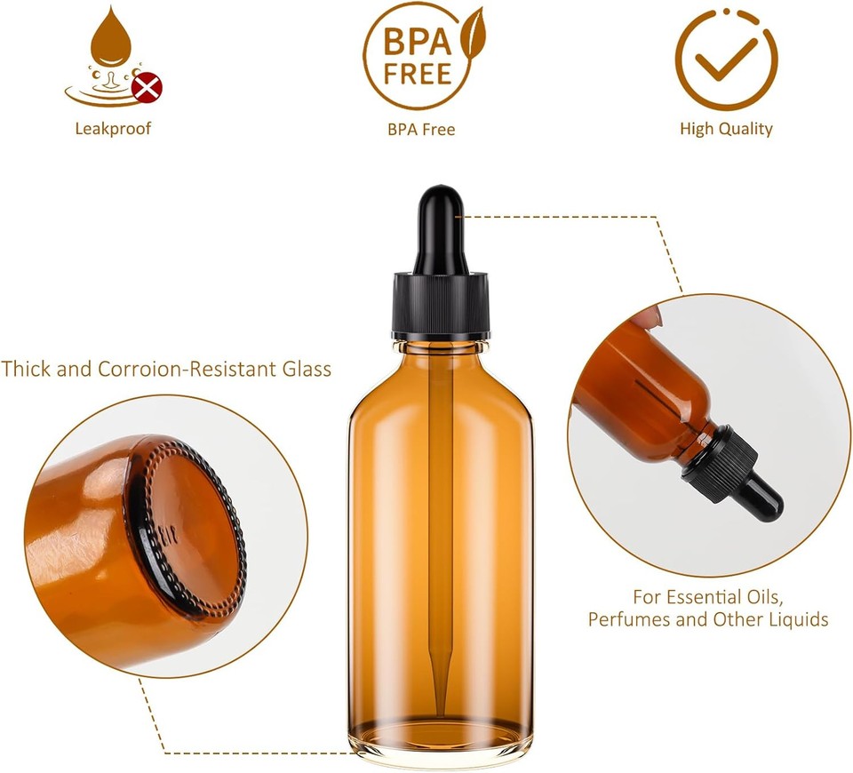new CycleMore 1oz Amber Glass Dropper Bottles 48 Pack 1 Oz-48 Pack,