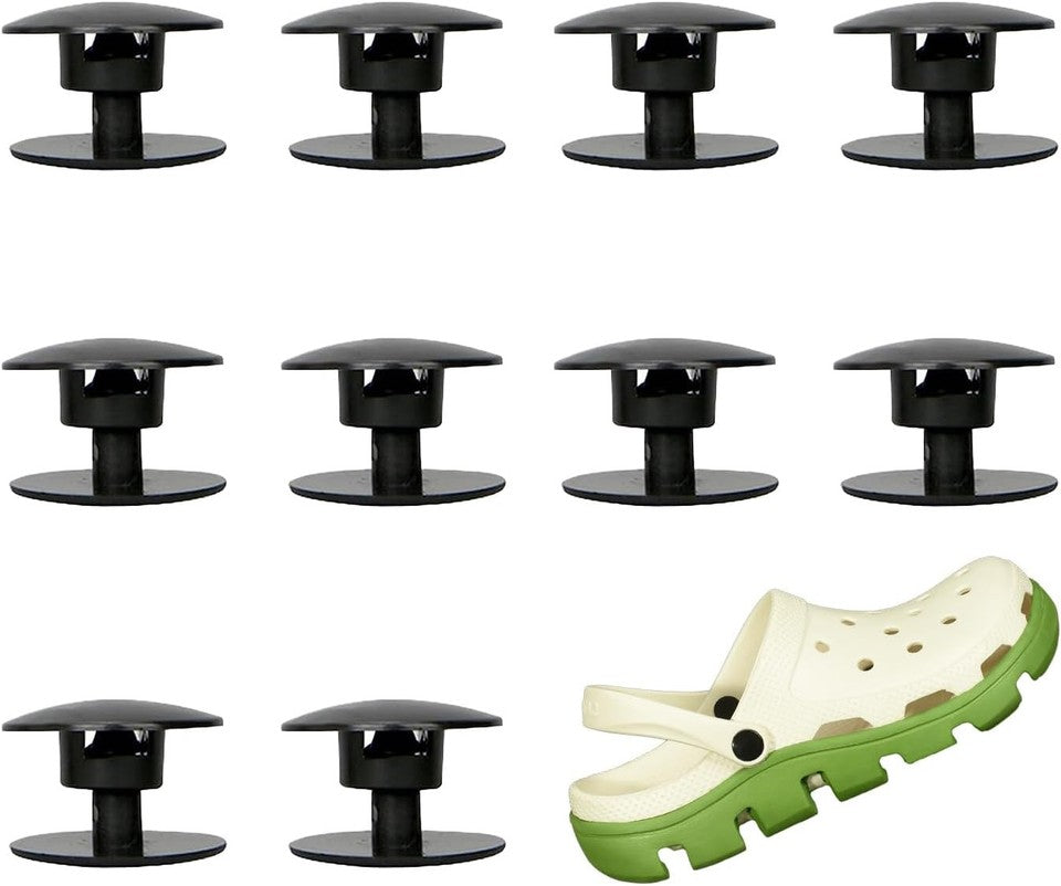 new 10-Pack Strap Rivets for Crocs,Replacement Parts Croc Clog Shoes Black 07FC0E-D4 - KOEEK
