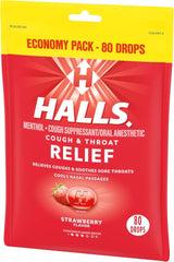 new HALLS Relief Strawberry Cough Drops, Economy Pack, 80 80 Count (Pack of 1) HALLS - KOEEK