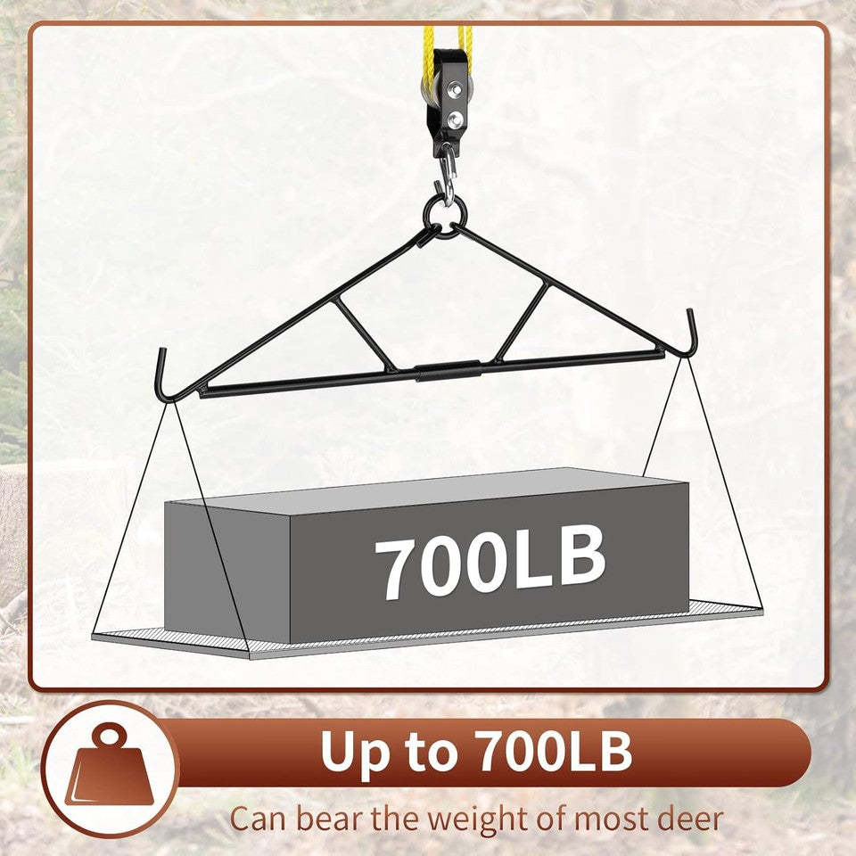 new Deer Hanger, Elk Hoist Pulley Lift System with Gambrel, Hunting Game Hanging... 07FC0E-D4 - KOEEK