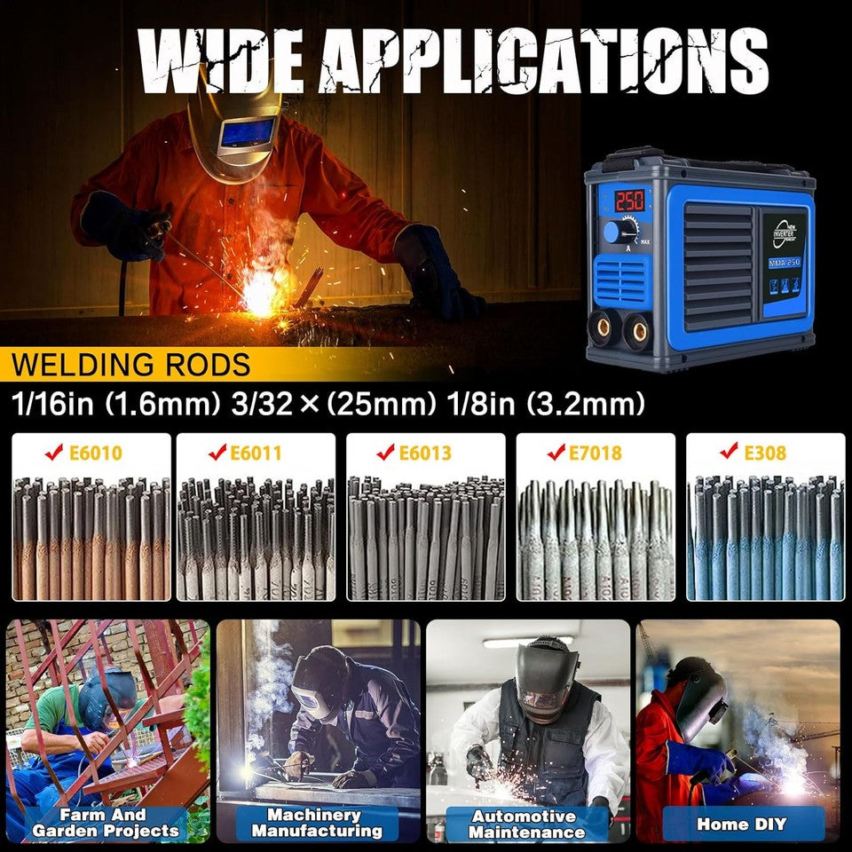 new Stick Welder,Portable Welder Machine 110V IGBT Digital Display LCD Blue 07FC0E-D4 - KOEEK