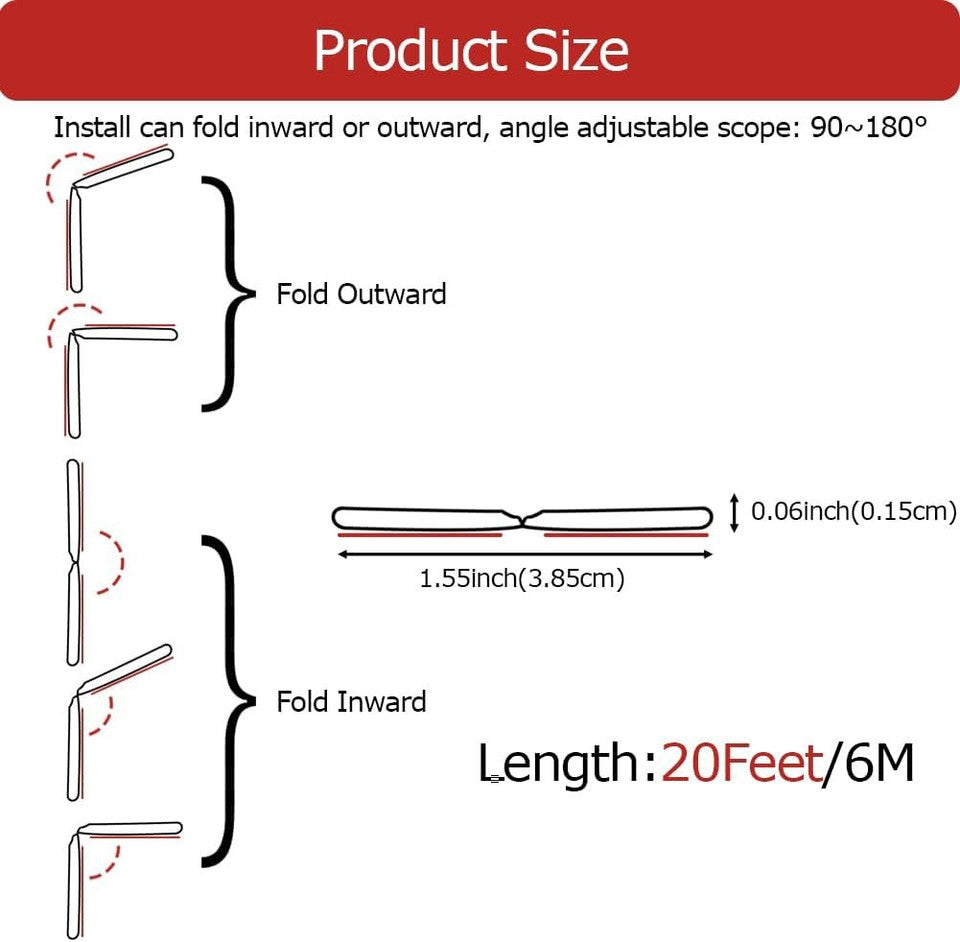 new Flexible Corner Trim Moulding, Peel and Stick Wall 4 CM（W）x20 FT（L）, White 07FC0E-D4 - KOEEK