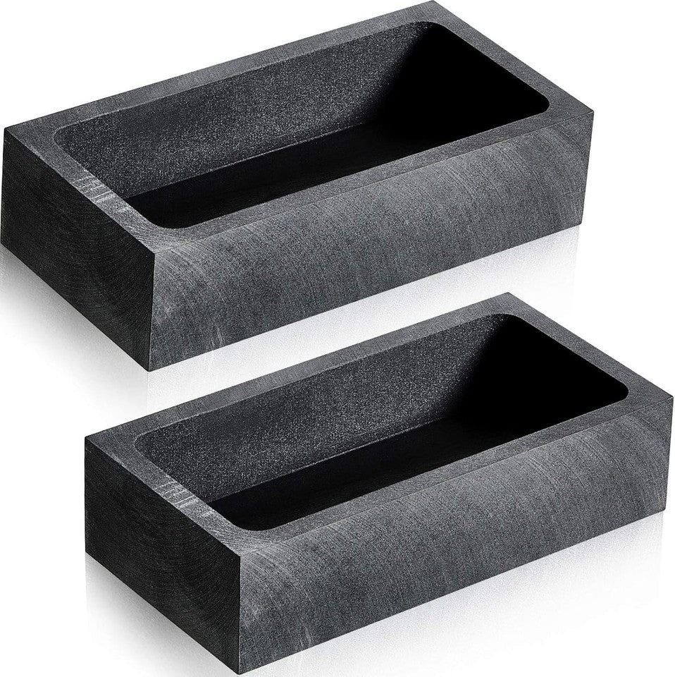 new 2 Pieces Graphite Ingot Mould Crucible for 4 x 2 x 1 Inch, Black 07FC0E-D4 - KOEEK
