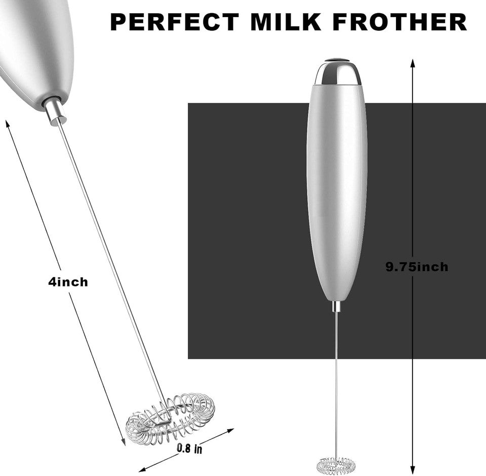 new Milk Frother, Frother for Coffee, Upgraded Titanium Motor Handheld Sliver 07FC0E-D4 - KOEEK
