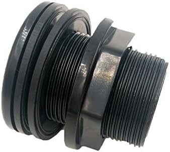 new 1" Bulkhead ABS Threaded x NPT Standard 2-Pair (4-Pack) NBR Black 07FC0E-D4 - KOEEK