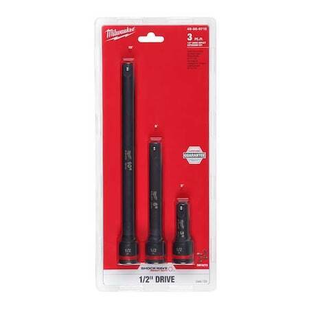 new Milwaukee Tool 49-66-6715 Drive Impact Extension, 3 Pcs, Black Oxide, 3 Milwaukee - KOEEK