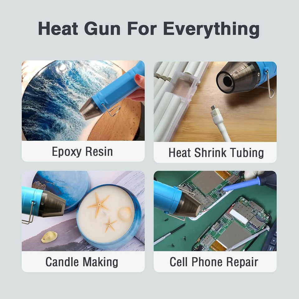 new LDK Mini Heat Gun 4.9Ft, Dual-Temp 392℉ & 662℉ Hot Air Multi-Purpose Blue LDK - KOEEK