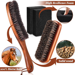 new 4 Pcs Horsehair Felt Hat Brush Kit with Cleaning Sponge Cowboy Clean Brown 07FC0E-D4 - KOEEK