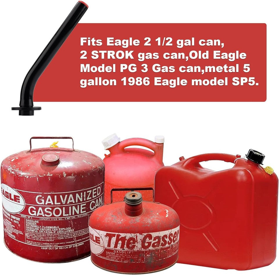 new No Cap Gas Can Spout and Rubber Stopper Replacement for Eagle Cans black 07FC0E-D4 - KOEEK