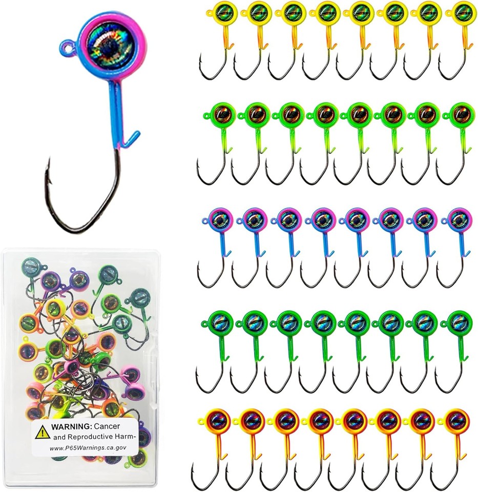 new Crappie Jig Heads, 40packs Fishing Heads Hooks Swimbait 1/32oz-40packs 07FC0E-D4 - KOEEK