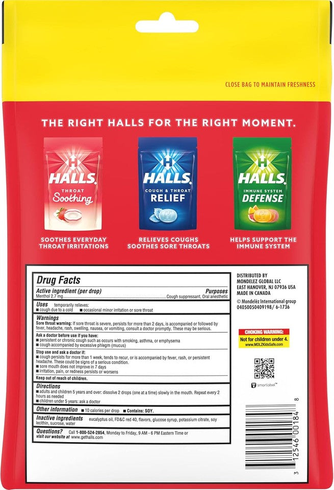 new HALLS Relief Strawberry Cough Drops, Economy Pack, 80 80 Count (Pack of 1) HALLS - KOEEK