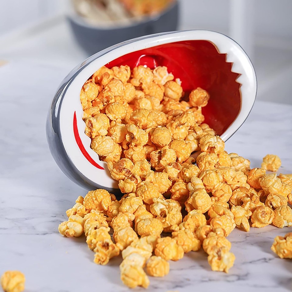 new 40 oz Shark Attack Bowl Cute Candy Popcorn Serving 1200mL, Blue Grey 07FC0E-D4 - KOEEK