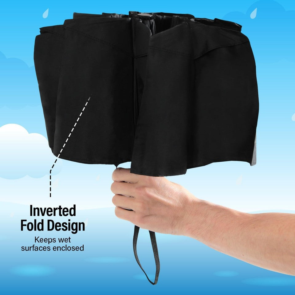 new Windproof Umbrella, Compact and Heavy Duty Black Portable Umbrella for Rain,...