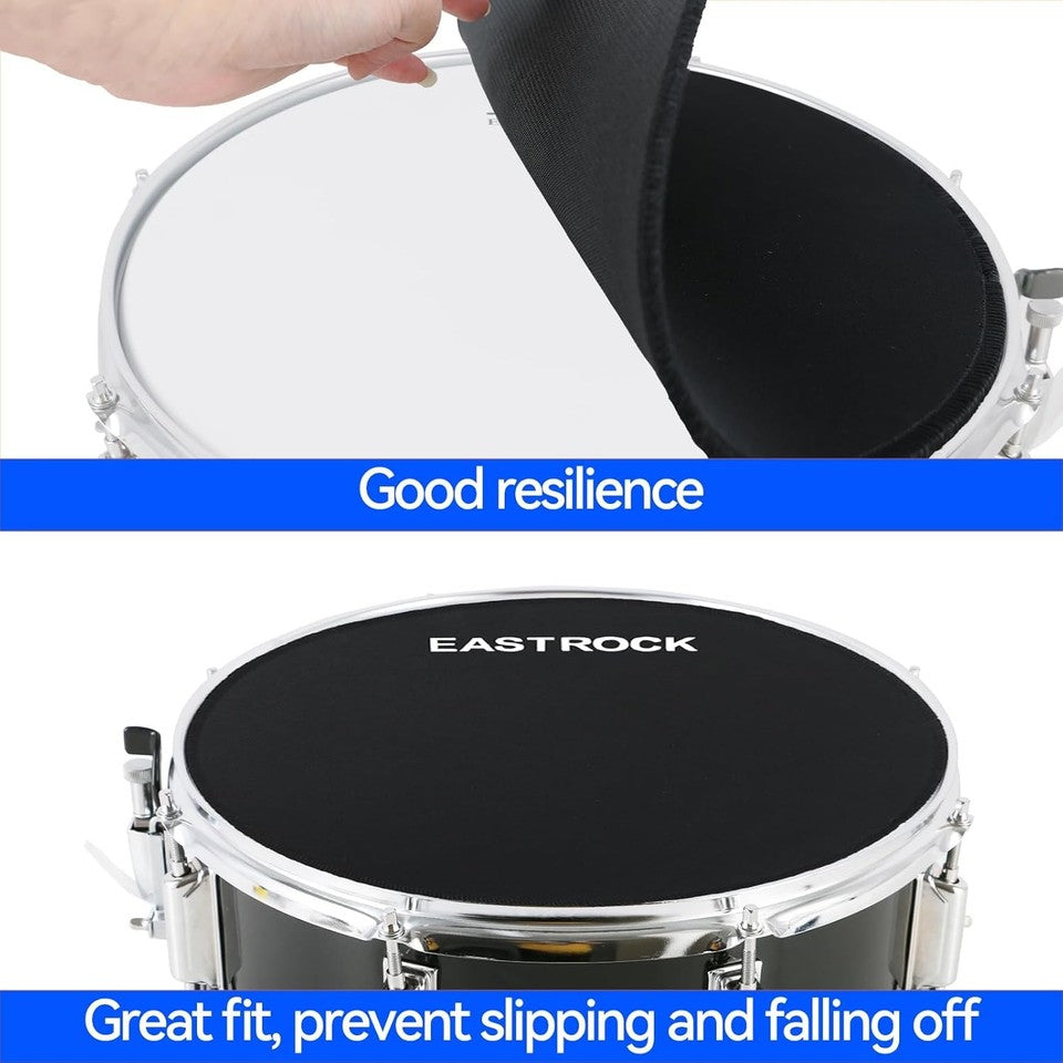 new EASTROCK Drum Mute Pads Set 5 Pieces Foam Fit 12,13,14,16&quot; drum-5 pack EASTROCK - KOEEK