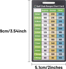 new Golf Club Range Chart Card, Distance Yardage Book Green 07FC0E-D4 - KOEEK