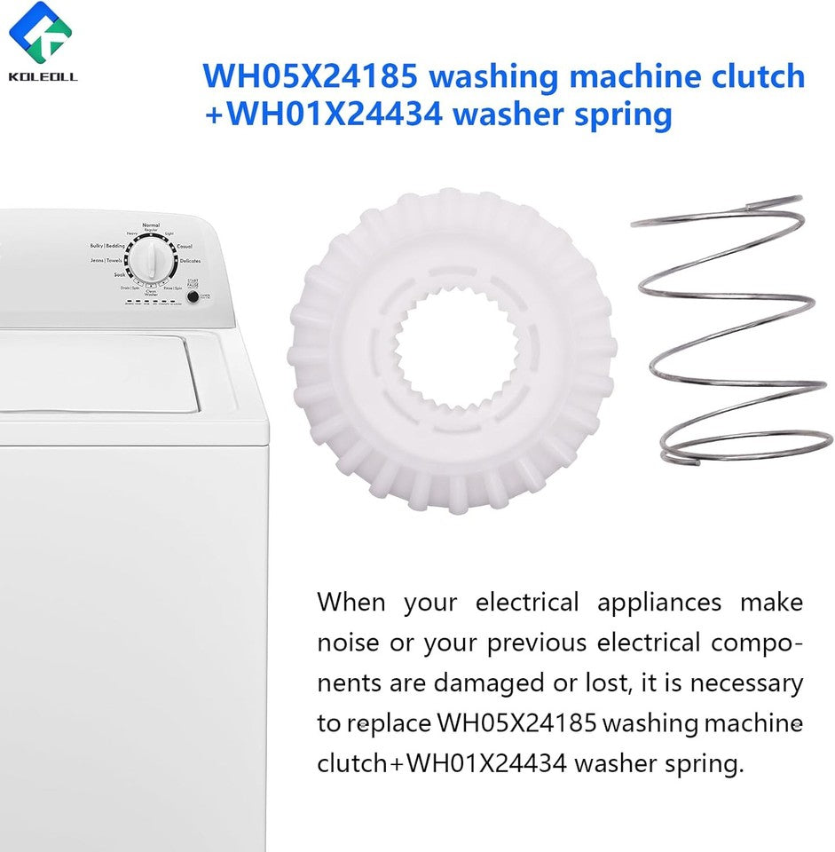 new WH05X24185 Washing Machine Clutch + WH01X24434 Washer Spring White+Silver