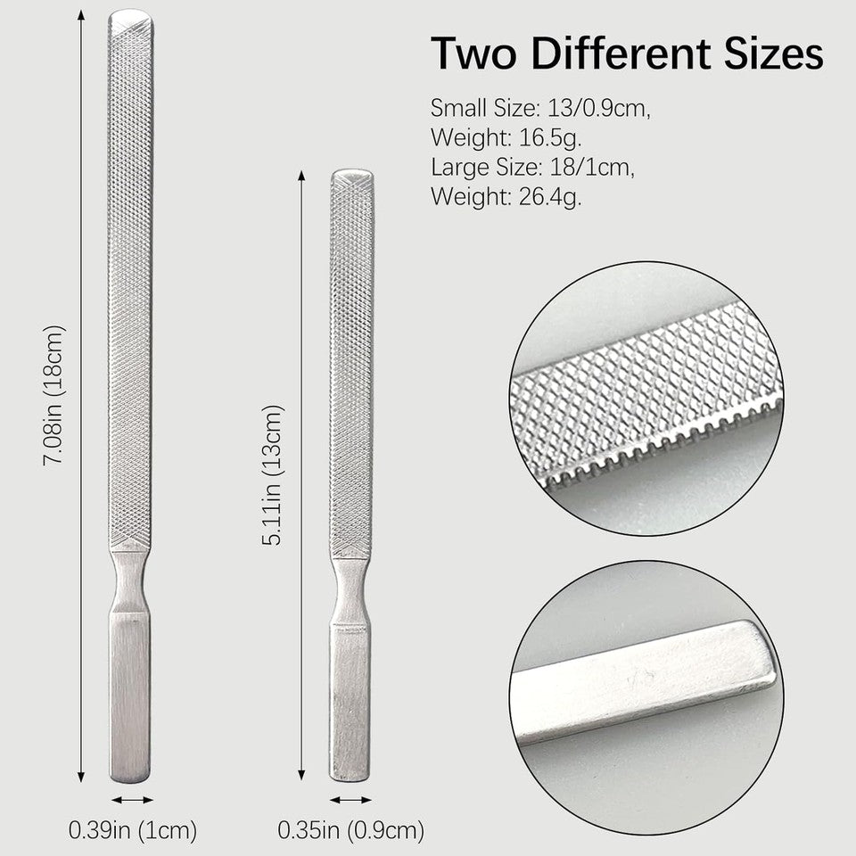 new 2-Pack Stainless Steel Toe Nail Files, 4-Sided Design for Thick Nails, Ideal... 07FC0E-D4 - KOEEK