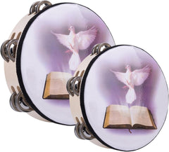 new Framendino, 2 Pack 8" 10" Dove Bible Tambourine Wooden Hand Style A, White FRAMENDINO - KOEEK
