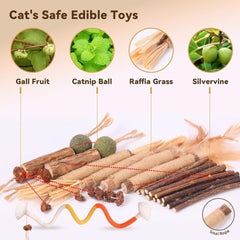 new Cat Toys Chew Toys, Silvervine Sticks Catnip Rope for Cats 21 Pack 07FC0E-D4 - KOEEK