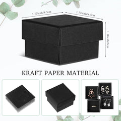 new Sasyl 200 Pcs Jewelry Gift Boxes Bulk Cardboard Ring Earring Black Color 07FC0E-D4 - KOEEK