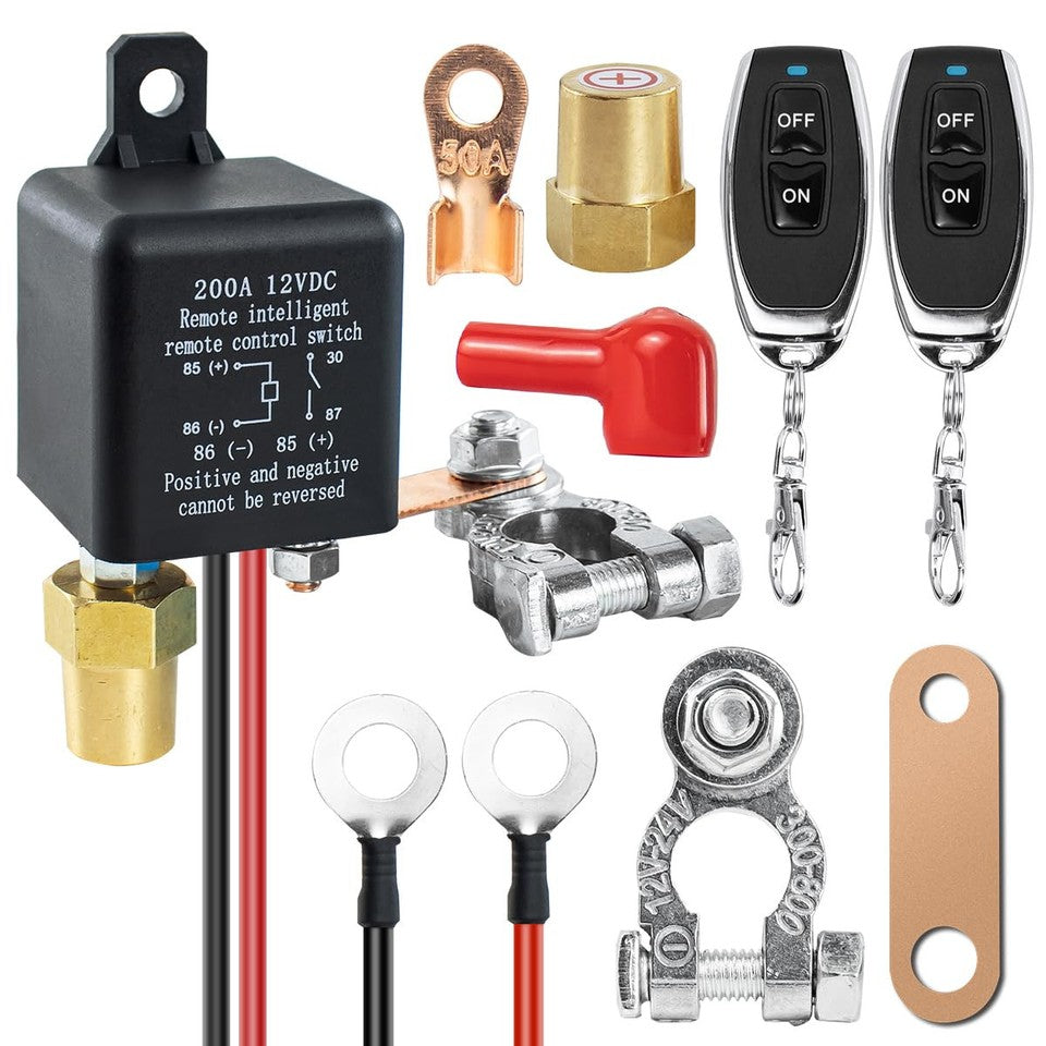 new Remote Battery Disconnect Switch Kit DC 12V 200A for Cars Auto RV Truck... 07FC0E-D4 - KOEEK