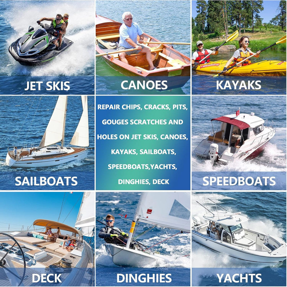 new Marine Fiberglass Repair Kit for Boats, Gel Coat White 07FC0E-D4 - KOEEK