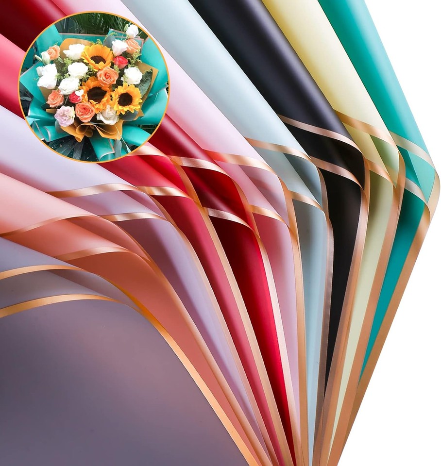 new FUSHENMU 20 Sheets Flower Wrapping Paper Bouquet Mixed Color FUSHENMU - KOEEK
