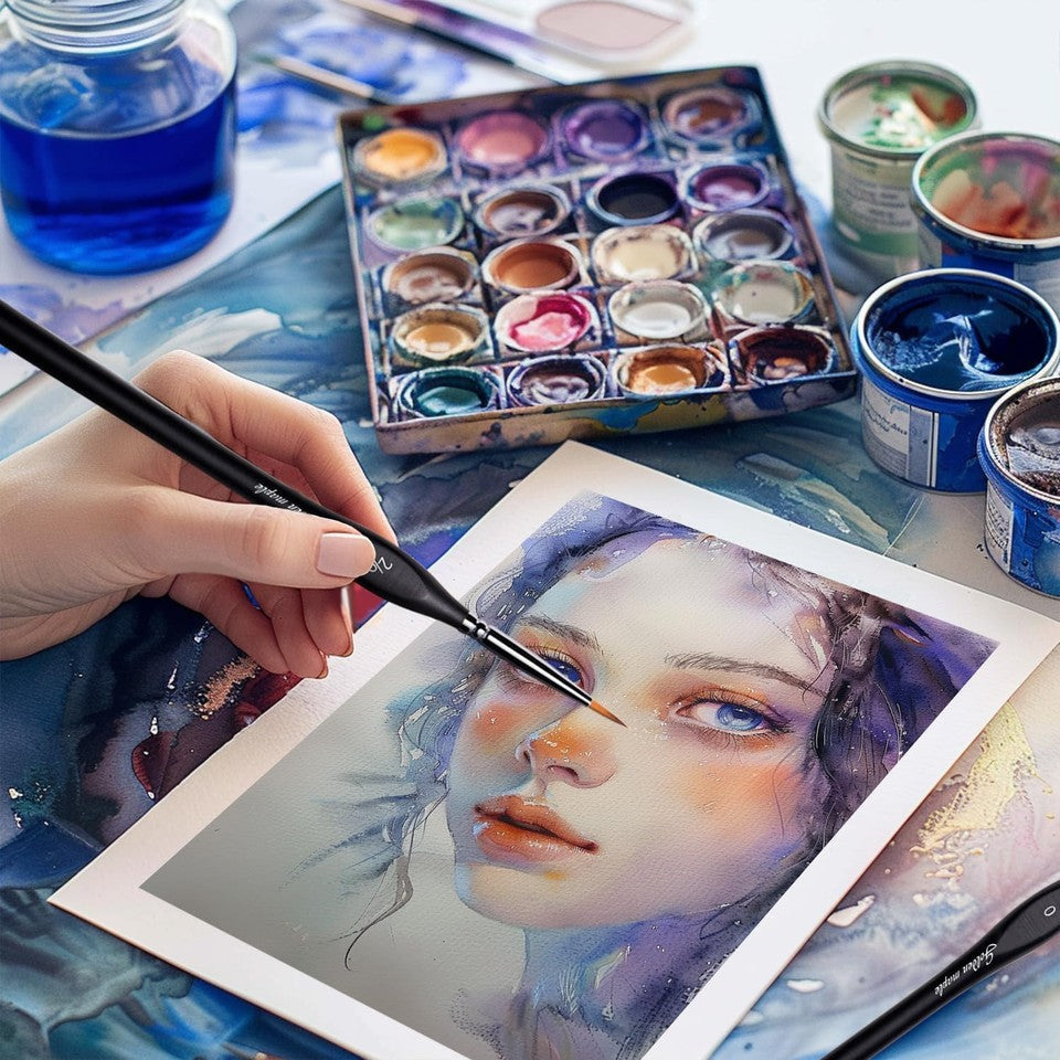 new Golden Maple Miniature Paint Brushes, 15PC Model Brushes Micro 15BK, Black GOLDEN MAPLE - KOEEK