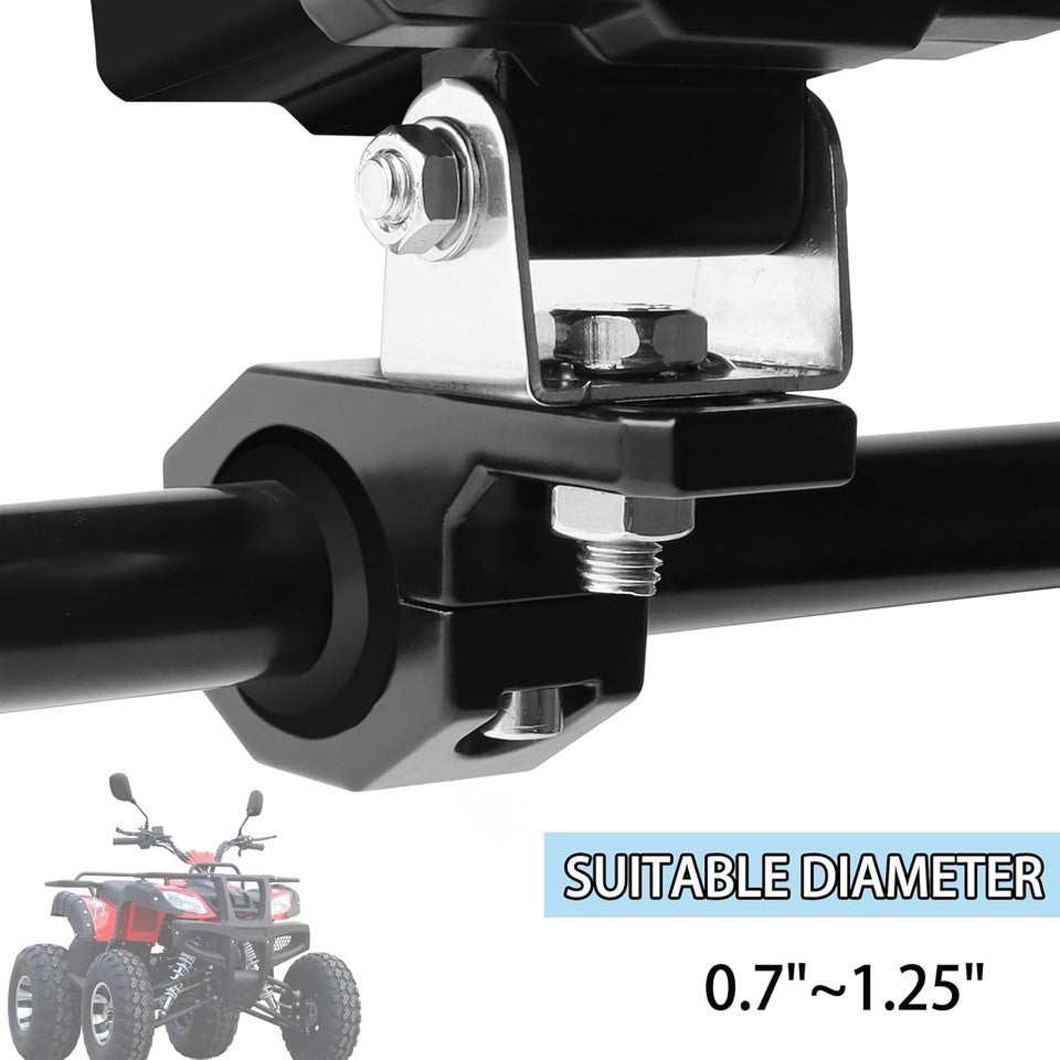 new 4PCS Motorcycle Light Bar Mounts 0.75", 1", 1.25", LED Off 4 Pieces, Black 07FC0E-D4 - KOEEK