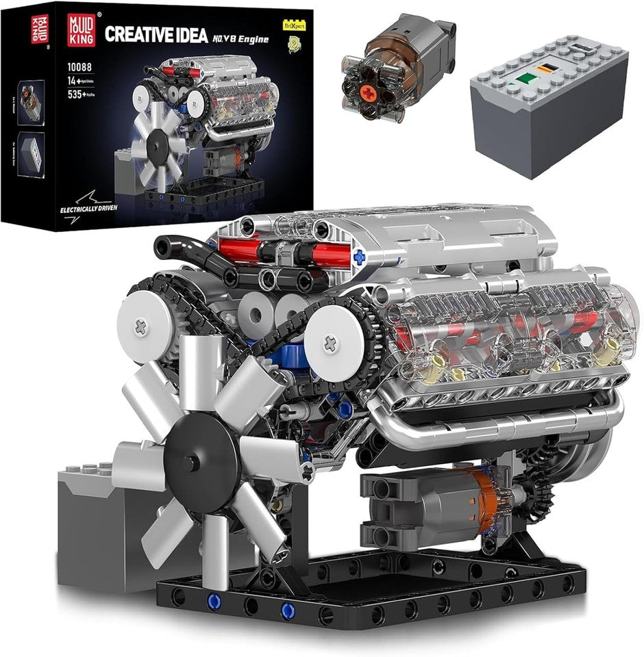 new Mould King V8 Engine Building Blocks Sets, MOC Scale Model Kit with Battery... MOULD KING - KOEEK