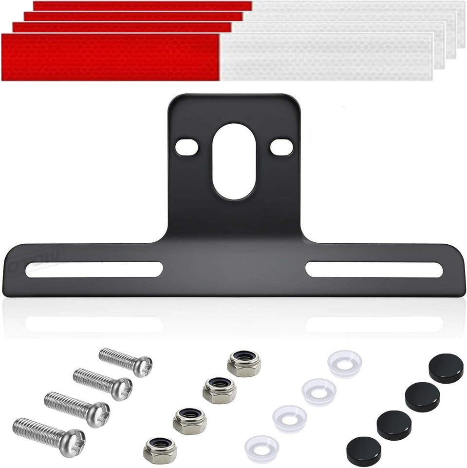 new Steel Heavy Duty License Plate Holder Bracket and Light Mount for Black 07FC0E-D4 - KOEEK