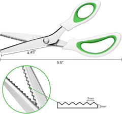 used Pinking Shears，9” Zig Zag Scissors for Fabric，Pinking Shears Green 07FC0E-D4 - KOEEK