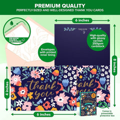 new Decorably 24 Pack Glittery 6x4in Assorted Thank You Cards with Glitter DECORABLY - KOEEK