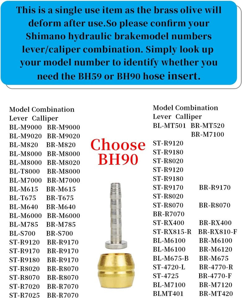 new 14 PCS BH90 Brake Olive and Barb - brass olive steel 07FC0E-D4 - KOEEK