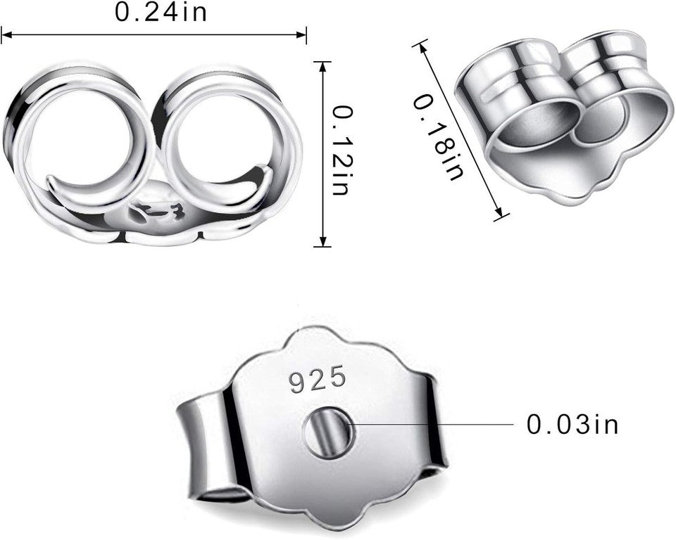 new 30pcs/15 Pairs Earring Backs Replacement,Plated Silver 07FC0E-D4 - KOEEK