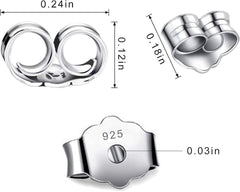 new 30pcs/15 Pairs Earring Backs Replacement,Plated Silver 07FC0E-D4 - KOEEK