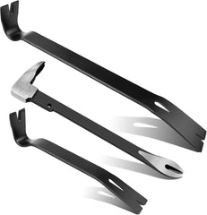 new 3 Piece Pry Bar Set, 10" Nail Puller Cats Paw Bar, 9" and 15" Nail... 07FC0E-D4 - KOEEK