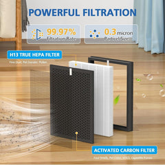 new AP-B102 True HEPA Replacement Filter Set Compatible with Alexapure Breeze... 07FC0E-D4 - KOEEK