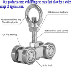 new SKTREX 4 Wheel Silent Trolley Assembly Rollers Four Bearing Pack of 2 07FC0E-D4 - KOEEK
