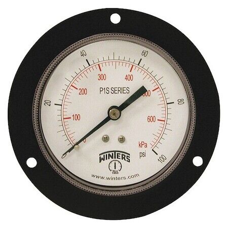 Winters P1S564 Pressure Gauge, 0-100 PSI with MNPT Connection