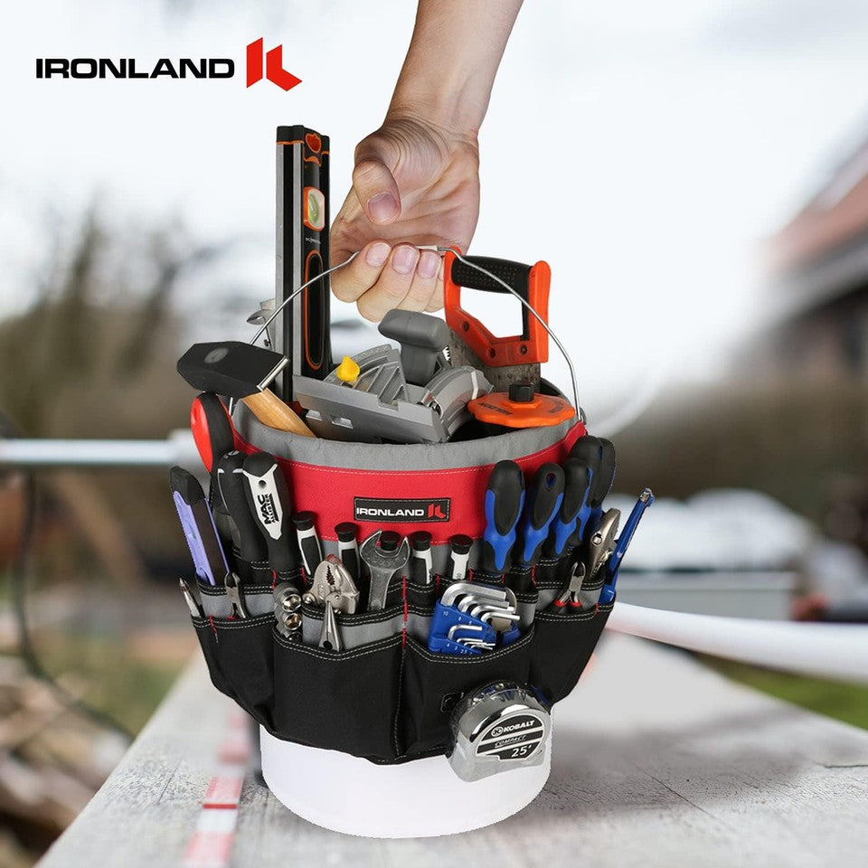 new IRONLAND Bucket Tool Organizer Fit 3.5-5 Gallon Bucket, 51 Medium, Red IRONLAND - KOEEK