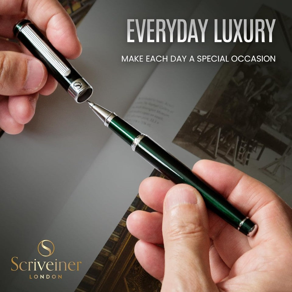 new Scriveiner British 1 Count (Pack of 1), -British Racing Green with Chrome