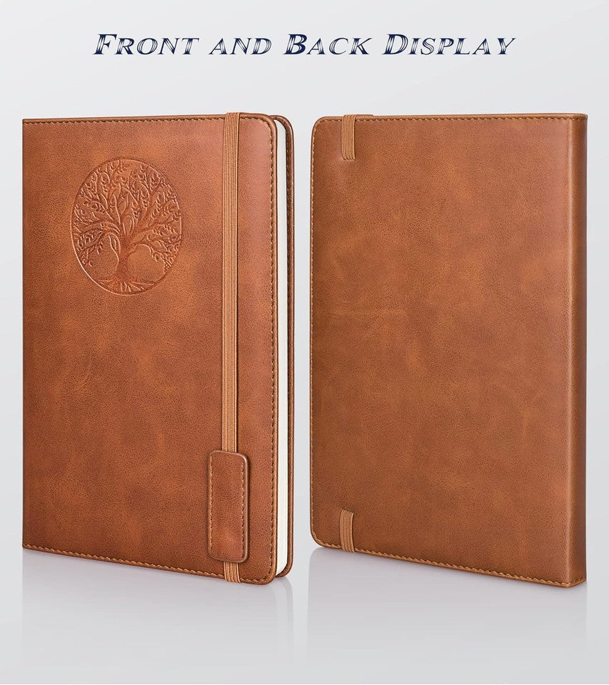 new Lined Journal Notebook for Women Men,256 Pages A5 Hardcover Leather A5, Brown 07FC0E-D4 - KOEEK